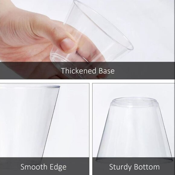 NEW 100 Pack 9 oz Disposable Fancy Clear Plastic Cups - Picture 6 of 6